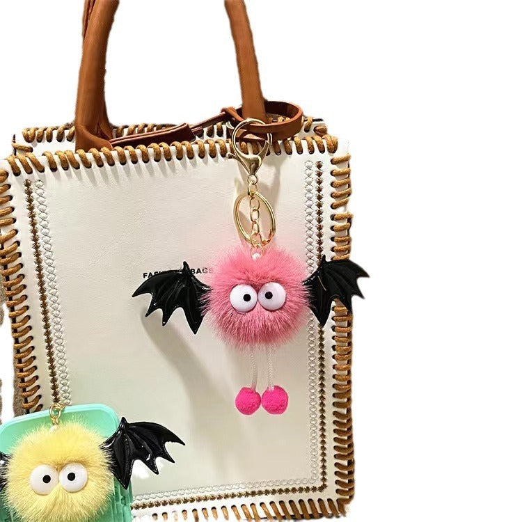 cute funny halloween artificial mink hair little devil package pendant