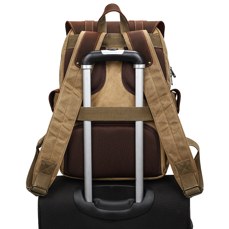 fashion retro mens canvas backpack