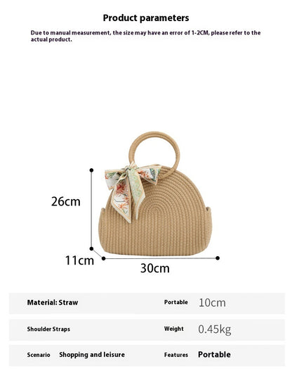 womens large capacity bucket western style woven tote bag