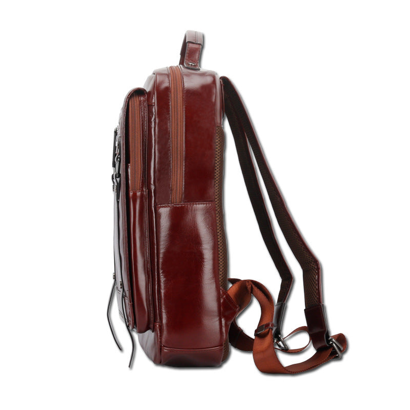 fashion large capacity portable leather backpack