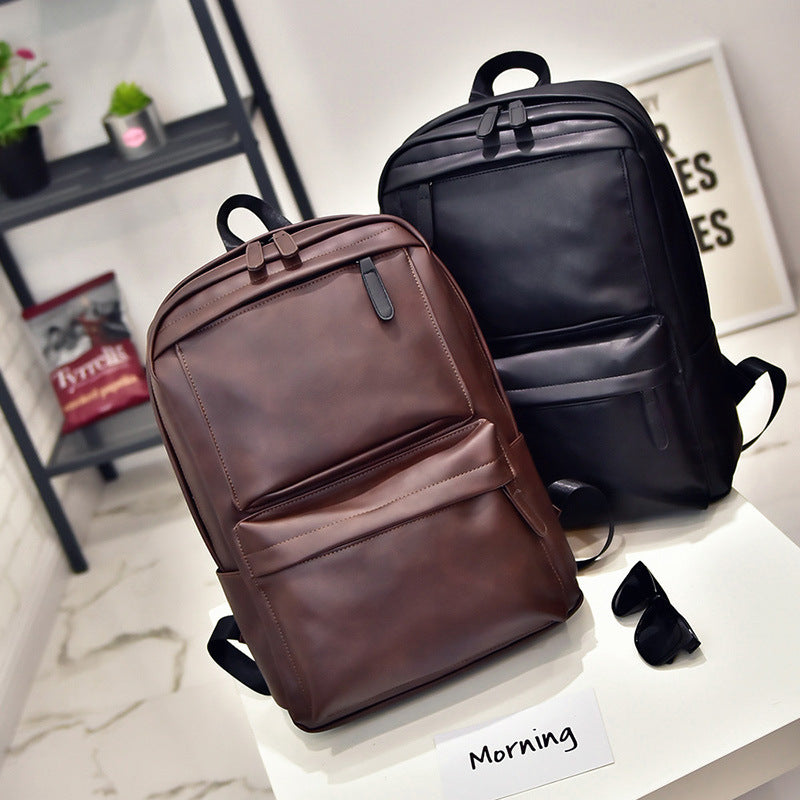 retro casual backpack backpack men computer bag student bag korean female leather travel tide one generation