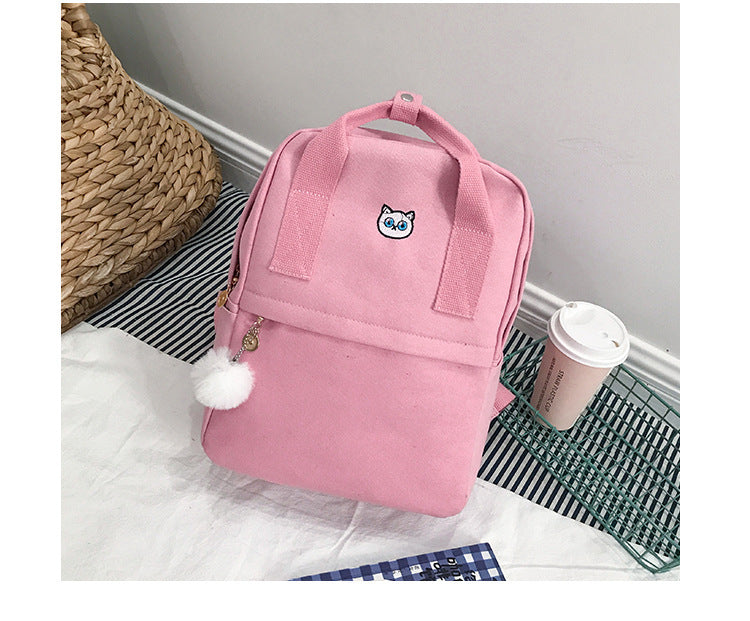 korean canvas student schoolbag embroidery pattern