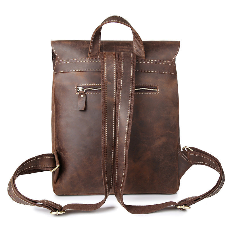 mens backpack backpack bag retro crazy horse leather bag retro casual male computer bag wholesale