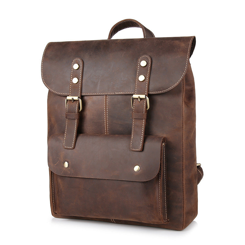 mens backpack backpack bag retro crazy horse leather bag retro casual male computer bag wholesale