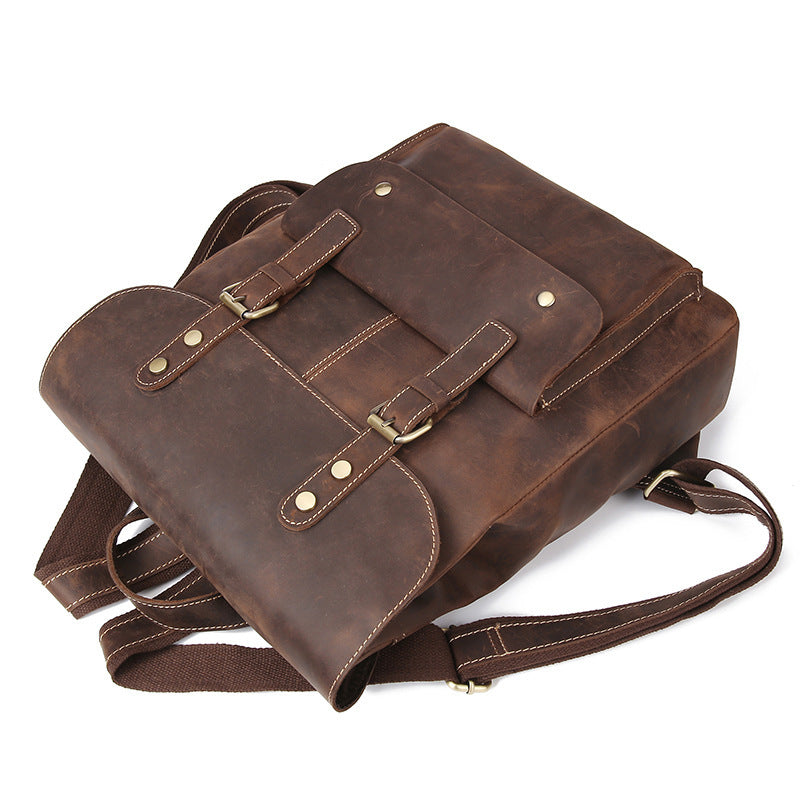 mens backpack backpack bag retro crazy horse leather bag retro casual male computer bag wholesale