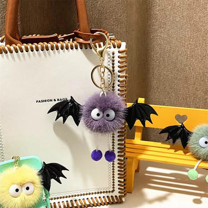 cute funny halloween artificial mink hair little devil package pendant