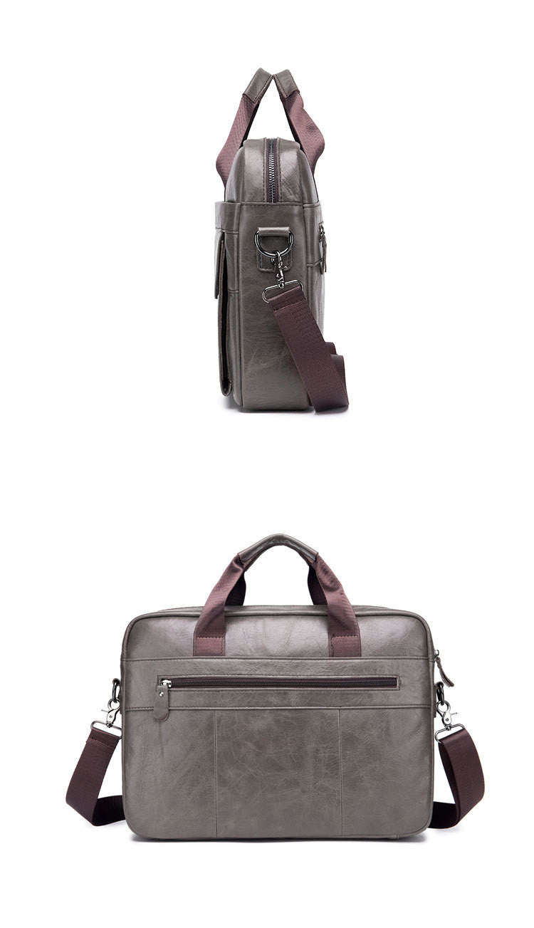 fashion bullcaptain leather goods mens briefcase