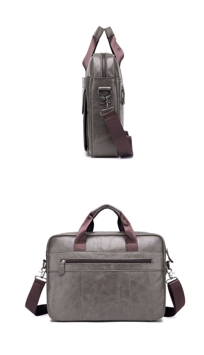 fashion bullcaptain leather goods mens briefcase
