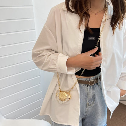 egg shell dinner party one shoulder crossbody chain womens bag