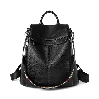 korean style all match soft leather casual ladies backpack