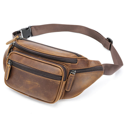 mens sheepskin mobile phone waist bag sports leisure
