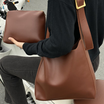 new fashion all match bucket large capacity simple casual two piece suit shoulder messenger bag