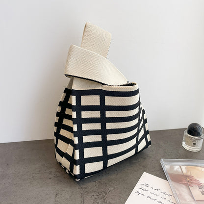 Cute Cartoon Wool Kitty Knitted Bag Women's Off-street Handbag