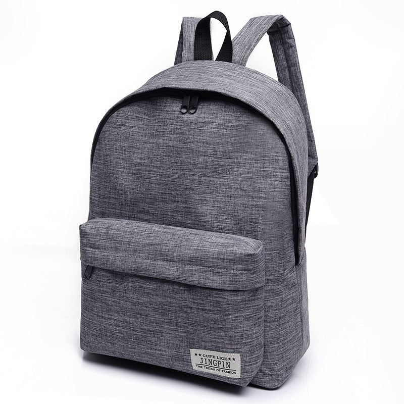 pure color canvas backpack female middle school student bag korean style small tidecollege wind backpack male fashion travel bag