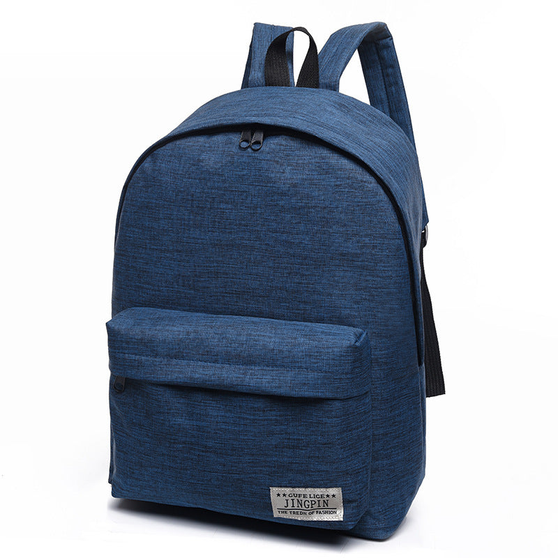 pure color canvas backpack female middle school student bag korean style small tidecollege wind backpack male fashion travel bag