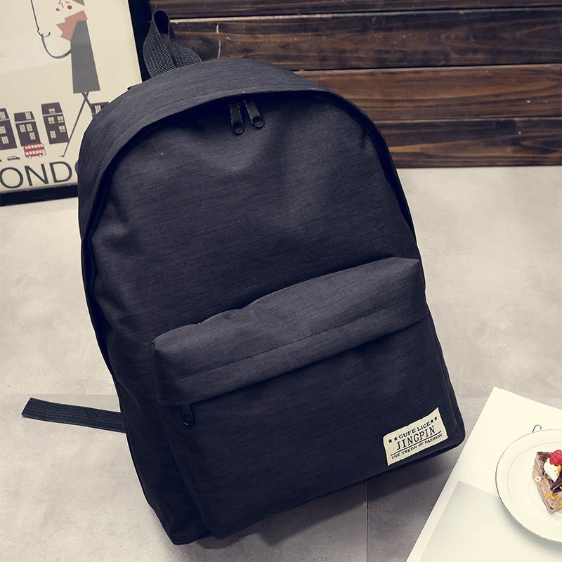 pure color canvas backpack female middle school student bag korean style small tidecollege wind backpack male fashion travel bag