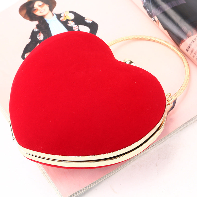 heart shaped clutch simple dinner bag handmade