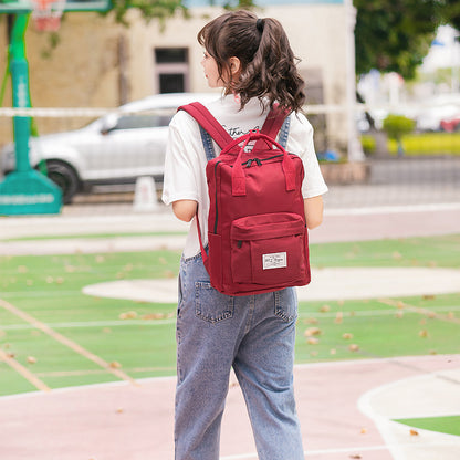 solid color backpack female summer college student large capacity