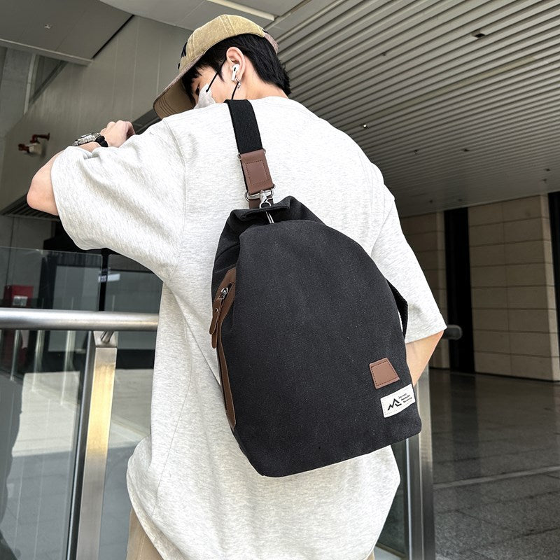 fashion canvas slanted chest bag travel leisure sports waist bag