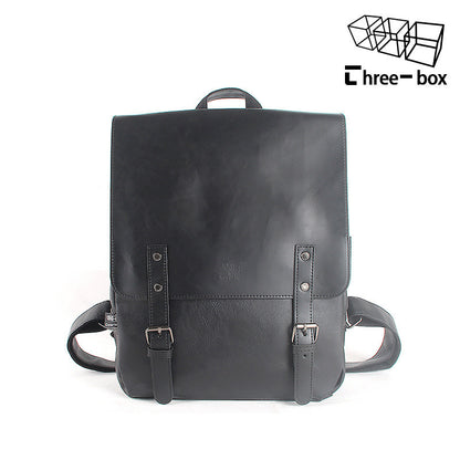 pu leather travel backpack leather men laptop backpack male large capacity