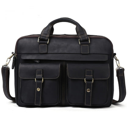 genuine mens bags retro mens business bags briefcase cowhide oblique bag 15 6 inch laptop bag