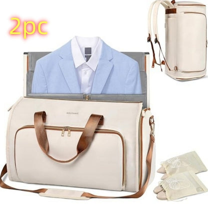 convertible cloth wear resistant folding storage garment suit bag crossbody rotatable backpack