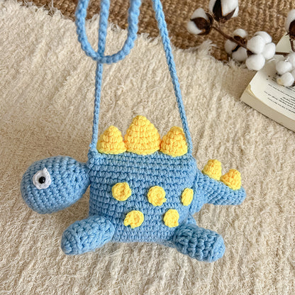 little dinosaur woolen yarn bag hand crocheted
