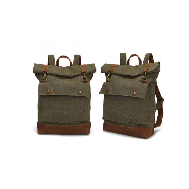 one shoulder roll top roll cover backpack