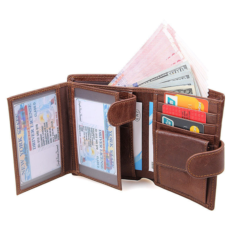 j m d leather wallet multi card leather mens wallet purse rfid scan 8129 anti foreign trade