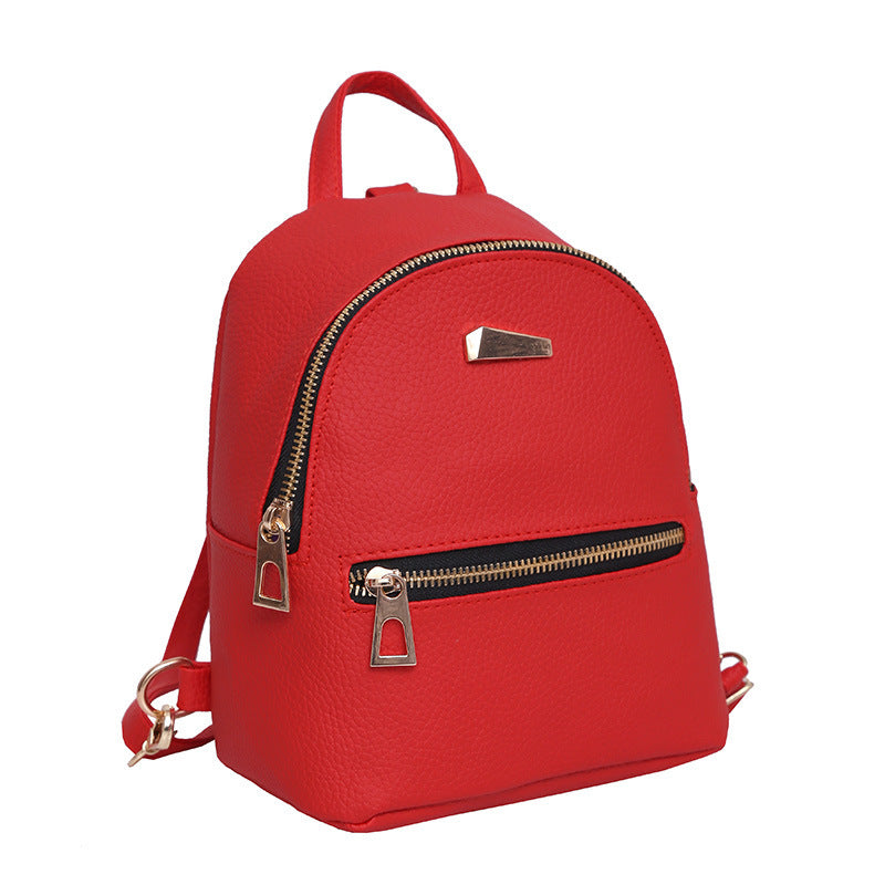 casual pu backpack female student schoolbag