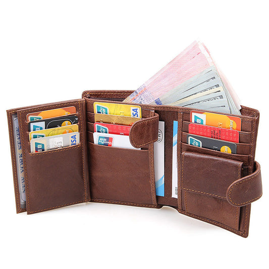 j m d leather wallet multi card leather mens wallet purse rfid scan 8129 anti foreign trade