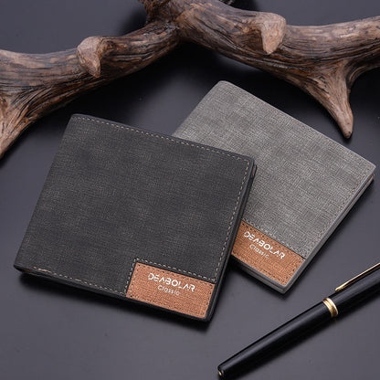 2021 new mens short wallet day korean version of the ancient youth walletthin male cross money leather wholesale