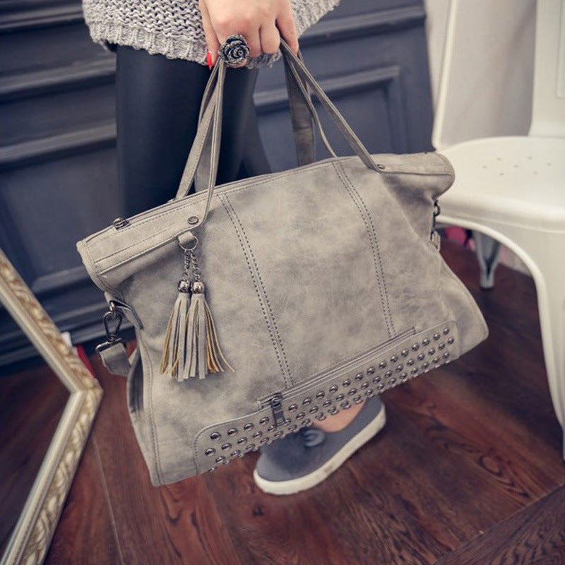 retro rivet one shoulder messenger big bag