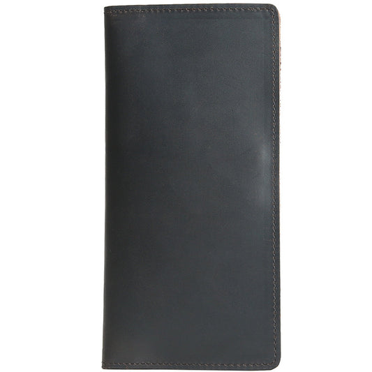 mens long retro slim leather wallet