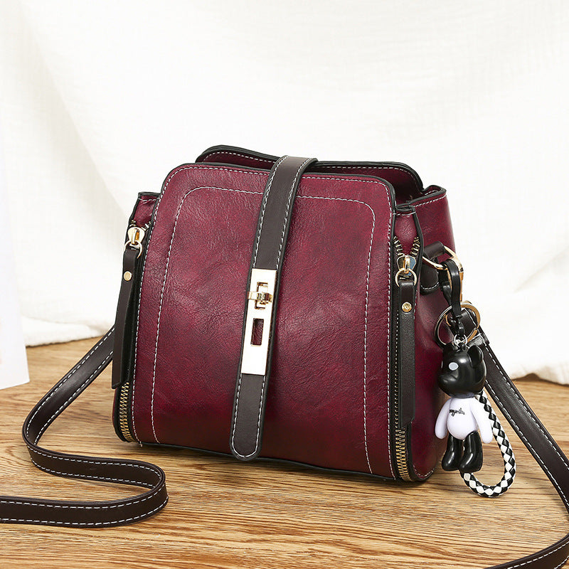 barrel tote womens fashion pu leather shoulder messenger bag