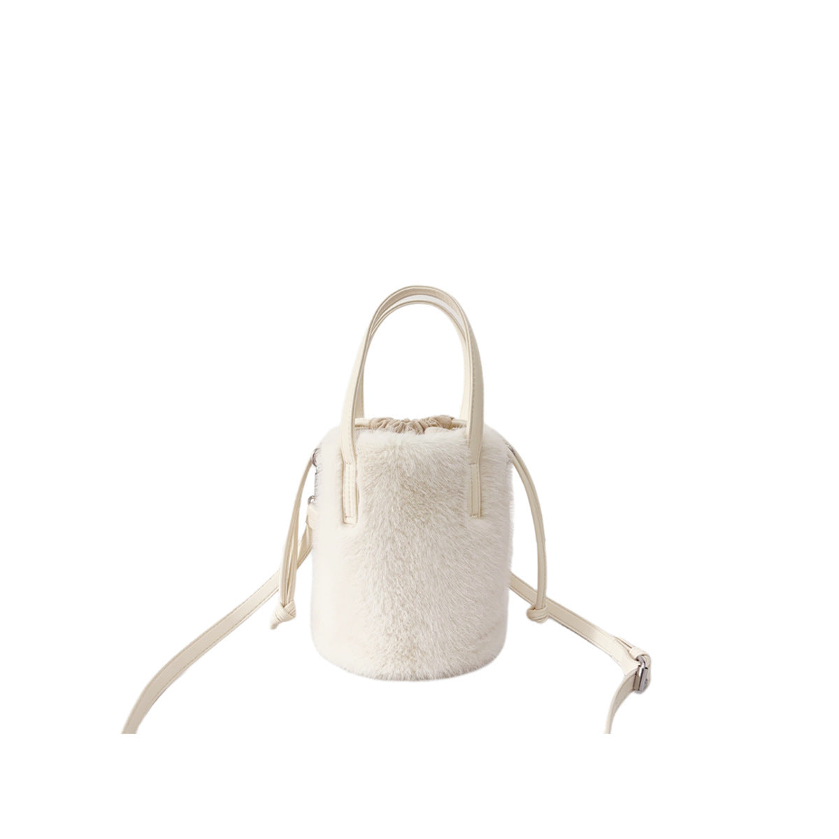 mink like bucket vintage plush hand bag
