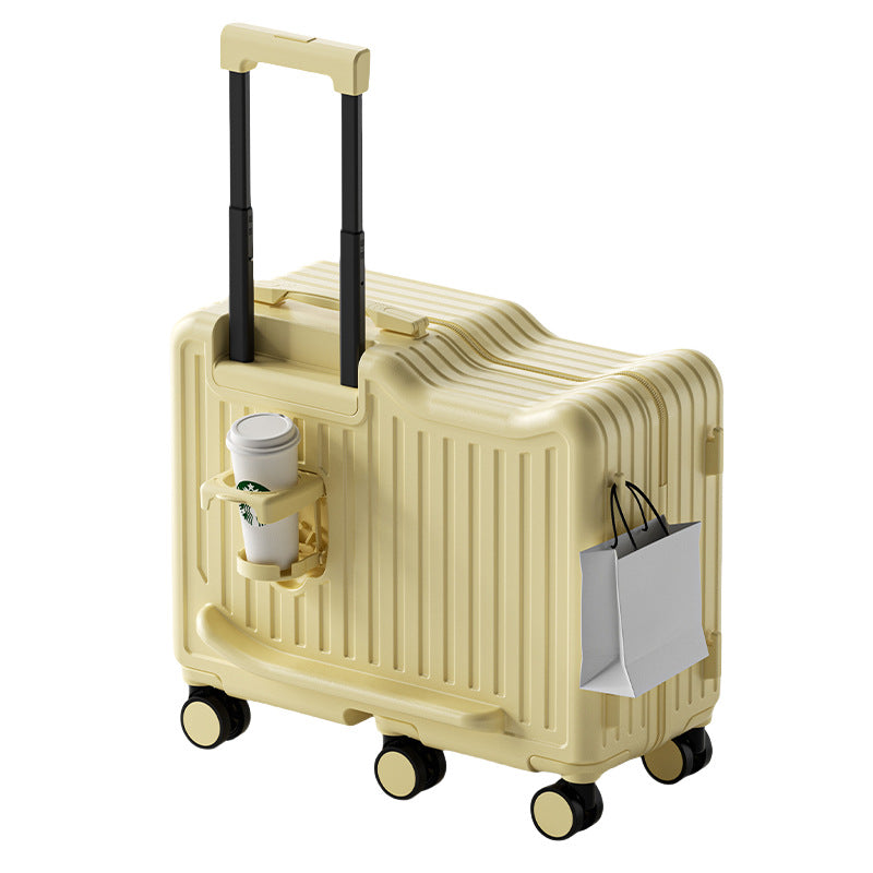 Creative Solid-color Rideable Childrens Rolling Suitcase Knot