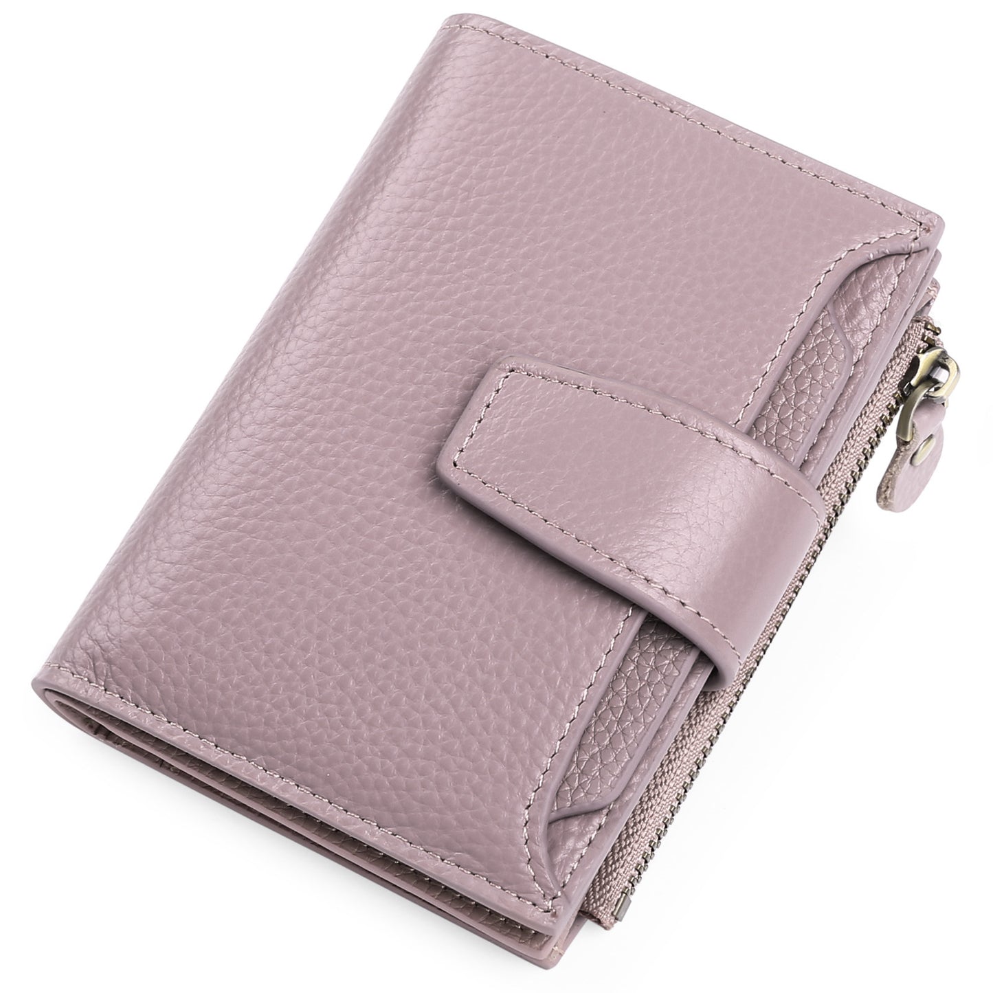 womens leather short wallet european and american milled first layer cowhide wallet wallet