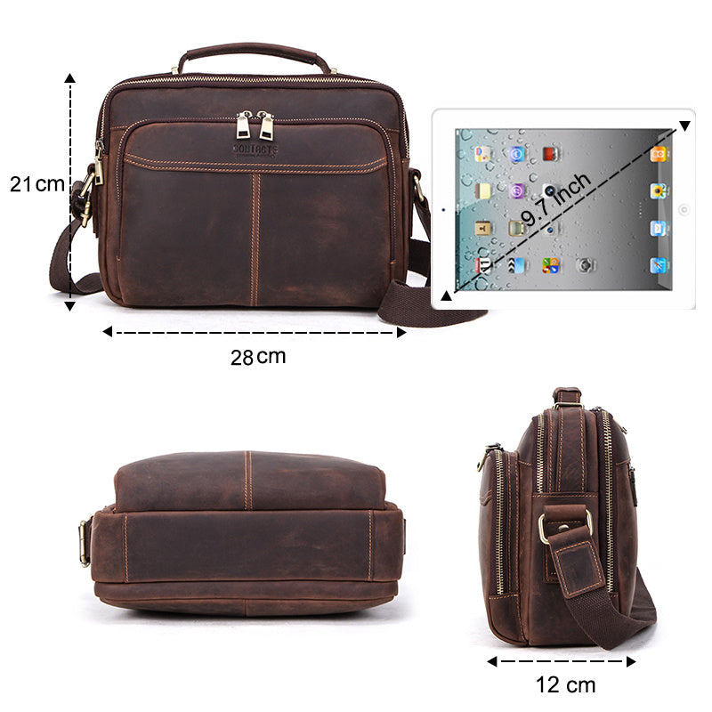 multifunctional leather mens bag