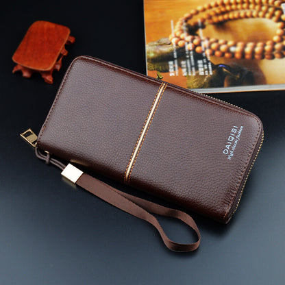 new european and american mens long purse zipper fashion hand take business leisure mens wallet foreign trade manufacturers wholesale