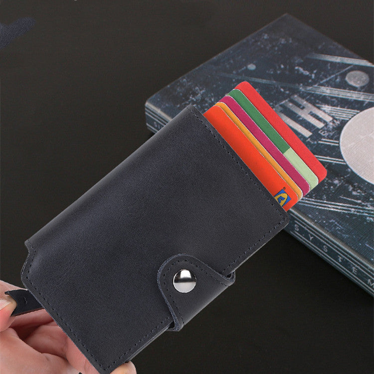 thin anti degaussing business card holder automatic pop up metal card bag