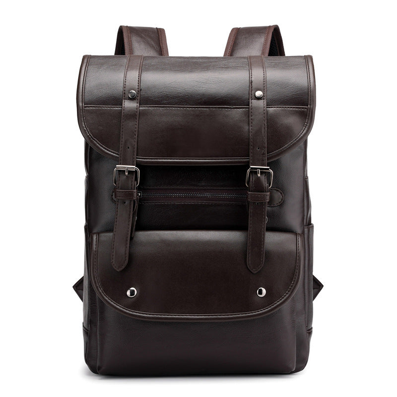 backpack pu leather student bag