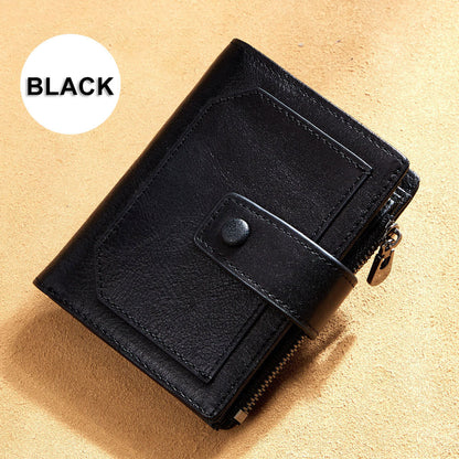 mens leather wallet three fold multi card space