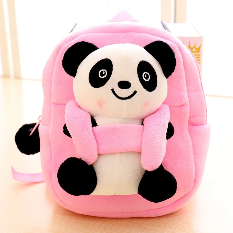 cartoon panda plush childrens school bag