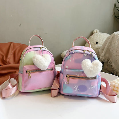 nylon cloth large capacity simple casual simple candy color texture hand carrying backpack