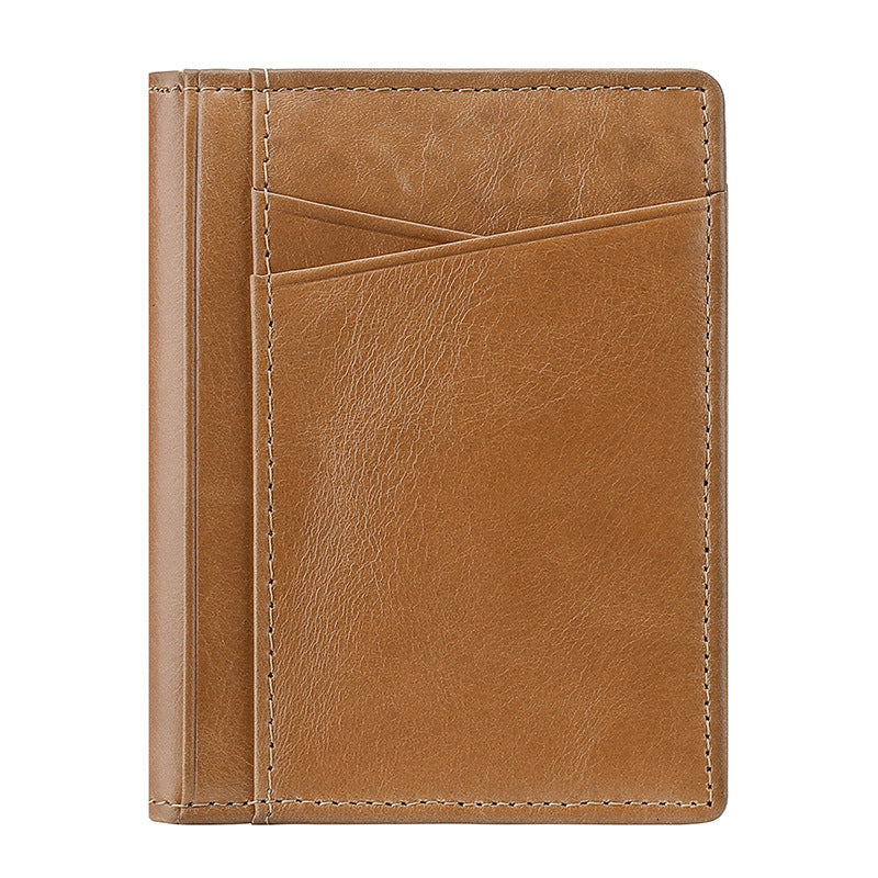 multi card slot rfid real cowhide bank card holder id holder