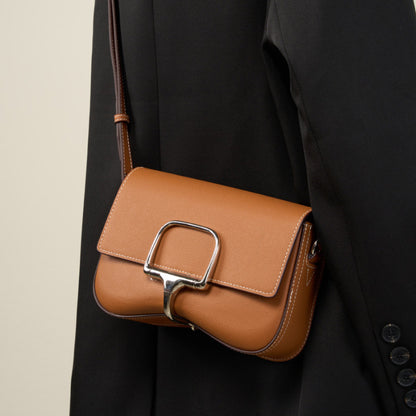 leather palm print shoulder messenger bag