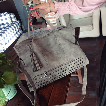 retro rivet one shoulder messenger big bag