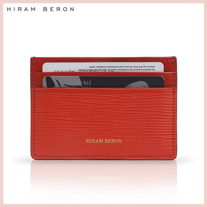 hiram beron monogrammed leather card holder real leather sli