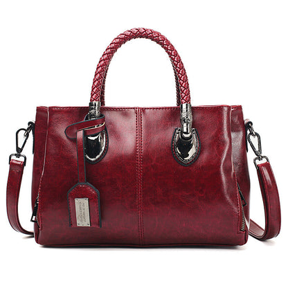 vintage oil wax leather luxury handbags women bags